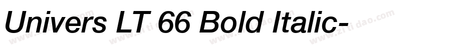 Univers LT 66 Bold Italic字体转换